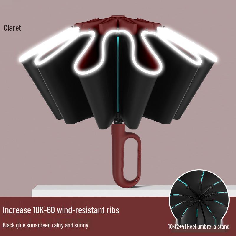 Sun & Rain 16-Rib Reverse Windproof UV Protection Umbrella
