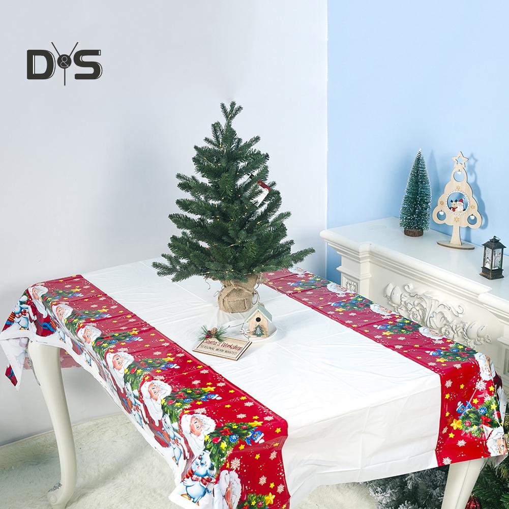 Mantel de mesa de Papá Noel, cojín, tapete de PVC, impermeable, decoración de fiesta