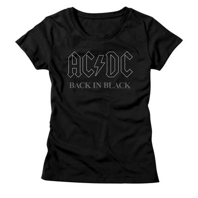 Damen AC/DC Back In Black Schwarz Rock and Roll Musikband T-T-Shirt Tops Tees Herren Damen Unisex