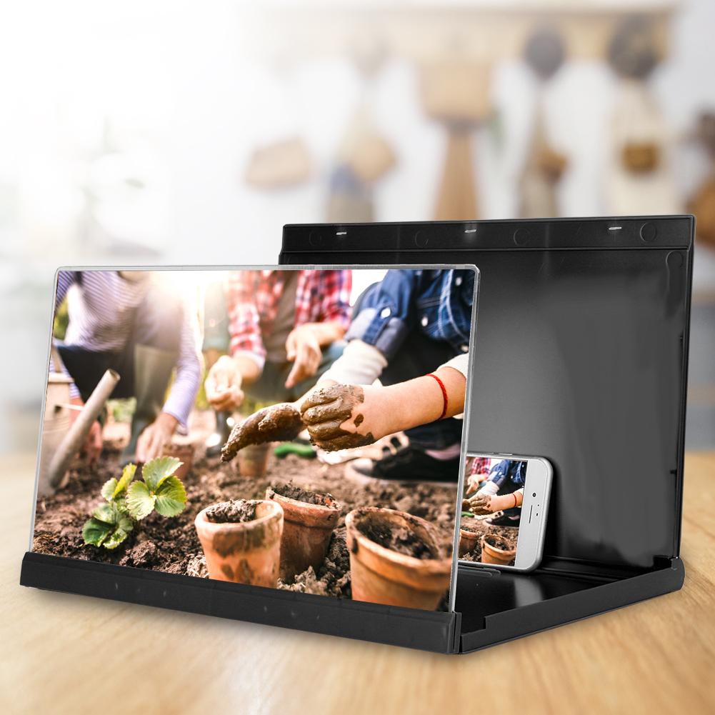 3D 14 Inch Universal Screen Magnifier Smartphone Amplifier with Foldable Bracket for VideoBlack 14 Inch