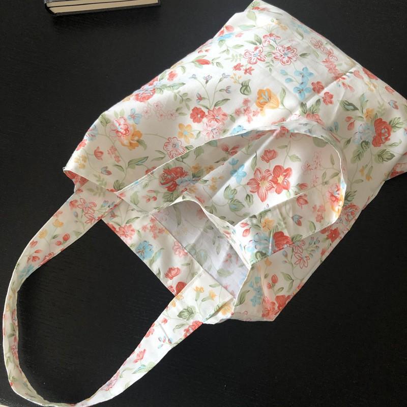 2021 New Poplin Cotton Thin Shoulder Bag Handbag Azalea Flower Floral