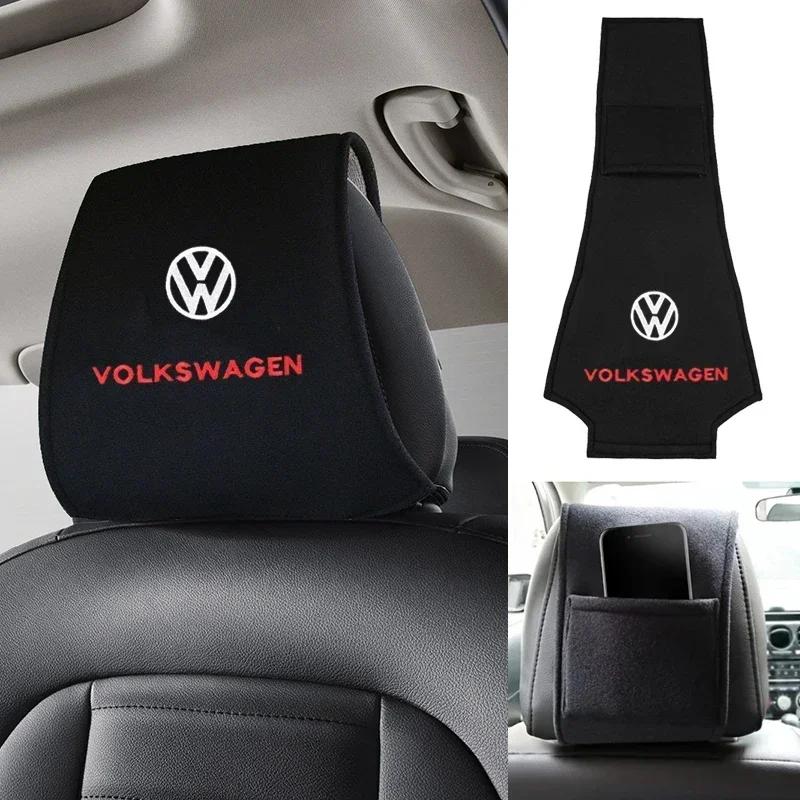 Für VOLKSWAGEN VW Baumwolle Auto Kopfstützenbezug Schutzpolster für Volkswagen Polo Passat Golf Jetta Tiguan Touran TAYRON Santana Sci
