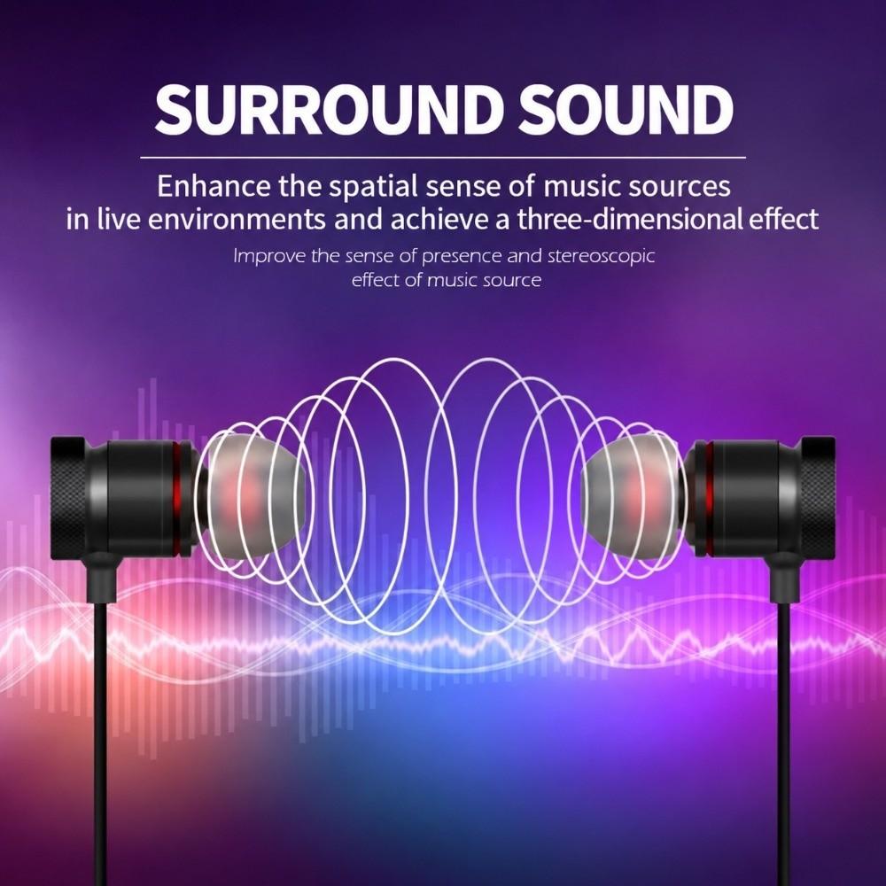 Stereo Sound Wireless Bluetooth Earphone Waterproof Neckband Earphones Portable Sports Headset