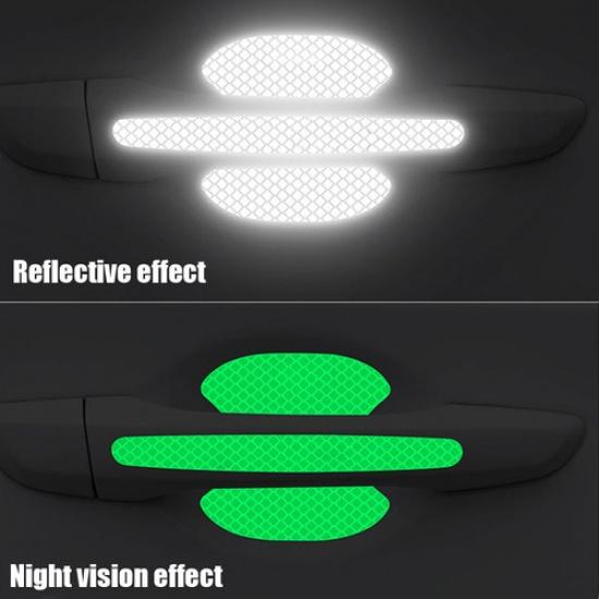 Car Door Handle Bowl Sticker Luminous Strip Protector Anti Scratch Film Sticker