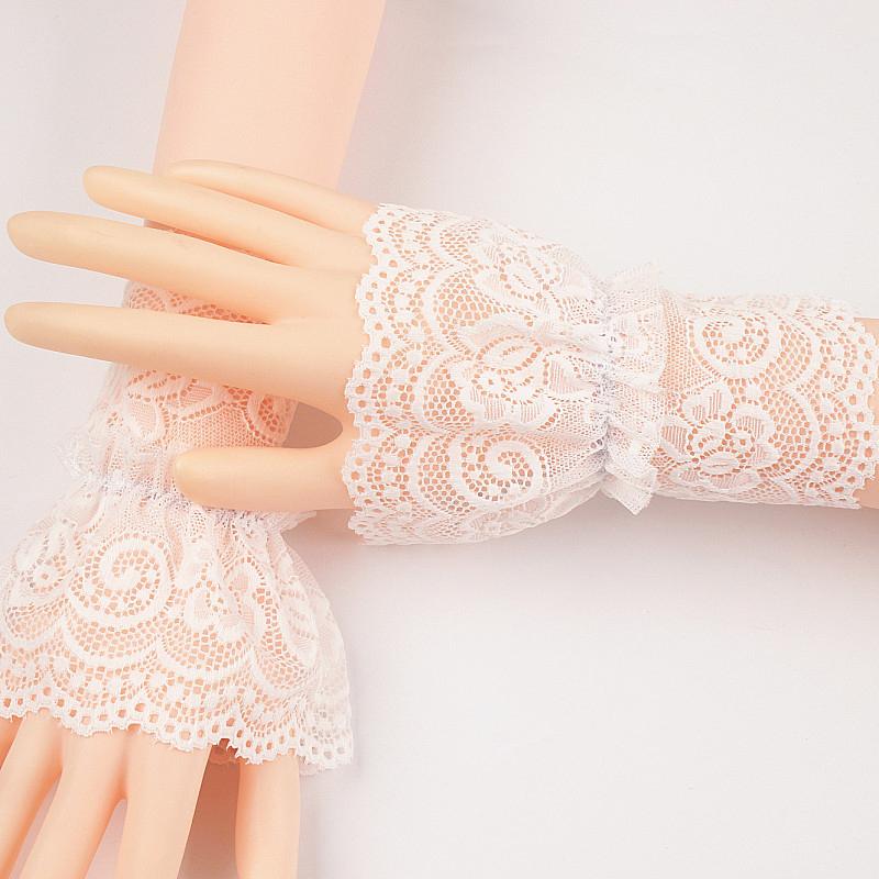 1PC Women's Lace Horn Sleeve Cover Skin friendly Soft Mesh Ruffle Edges Hollow out Fashion Item