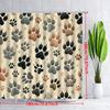 1pc Cartoon Paw Print Polyester Shower Curtain, Woven Fabric with 12 Hooks, Machine Washable, Fashion Animal-Themed Design