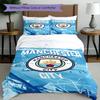3pcs Duvet Cover Set (1*Duvet Cover + 2*Pillowcase, Without Core),Manchester City FC Print Bedding Set, Bedroom Decor, All‑Season, Birthday Gift