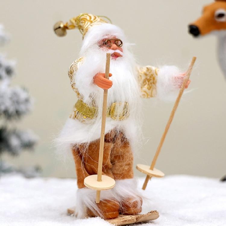 Enchanting Santa Skiing Display Portable Santa Skier Doll Festival Hanging Decorations for Celebration