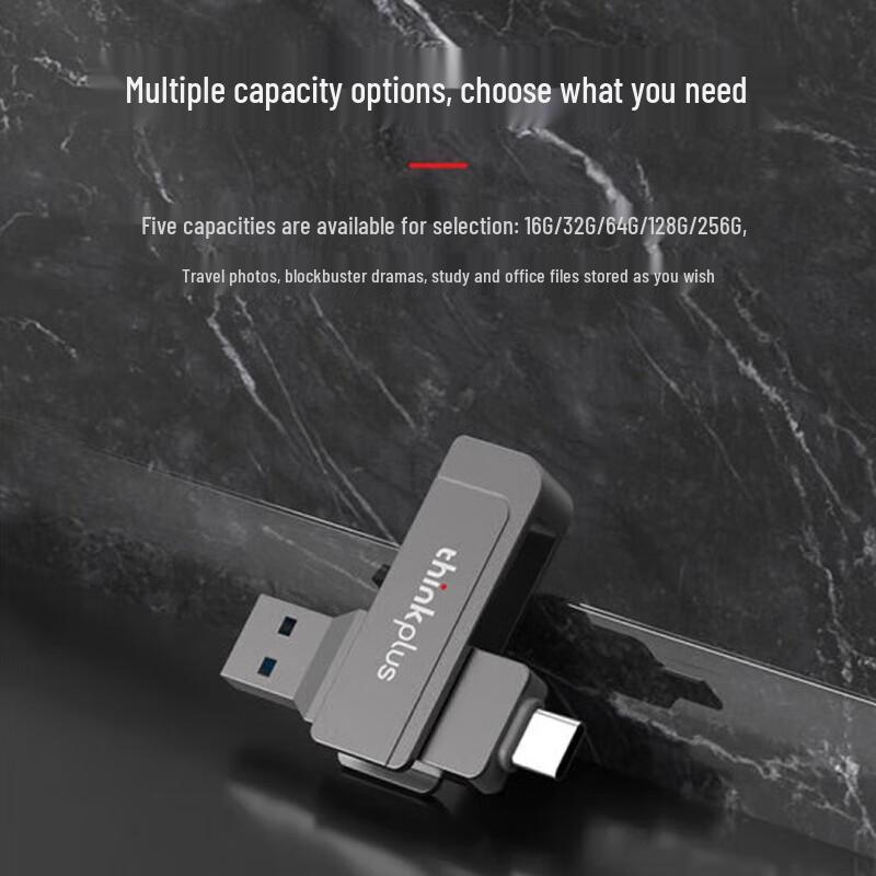 Lenovo Thinkplus Dual Interface USB 3.2 Type-C Metal Flash Drive MU253