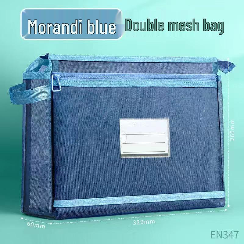 Dual Layer Student Organizer - Large Capacity Transparent Handbag for Books, Exam Papers, and Files