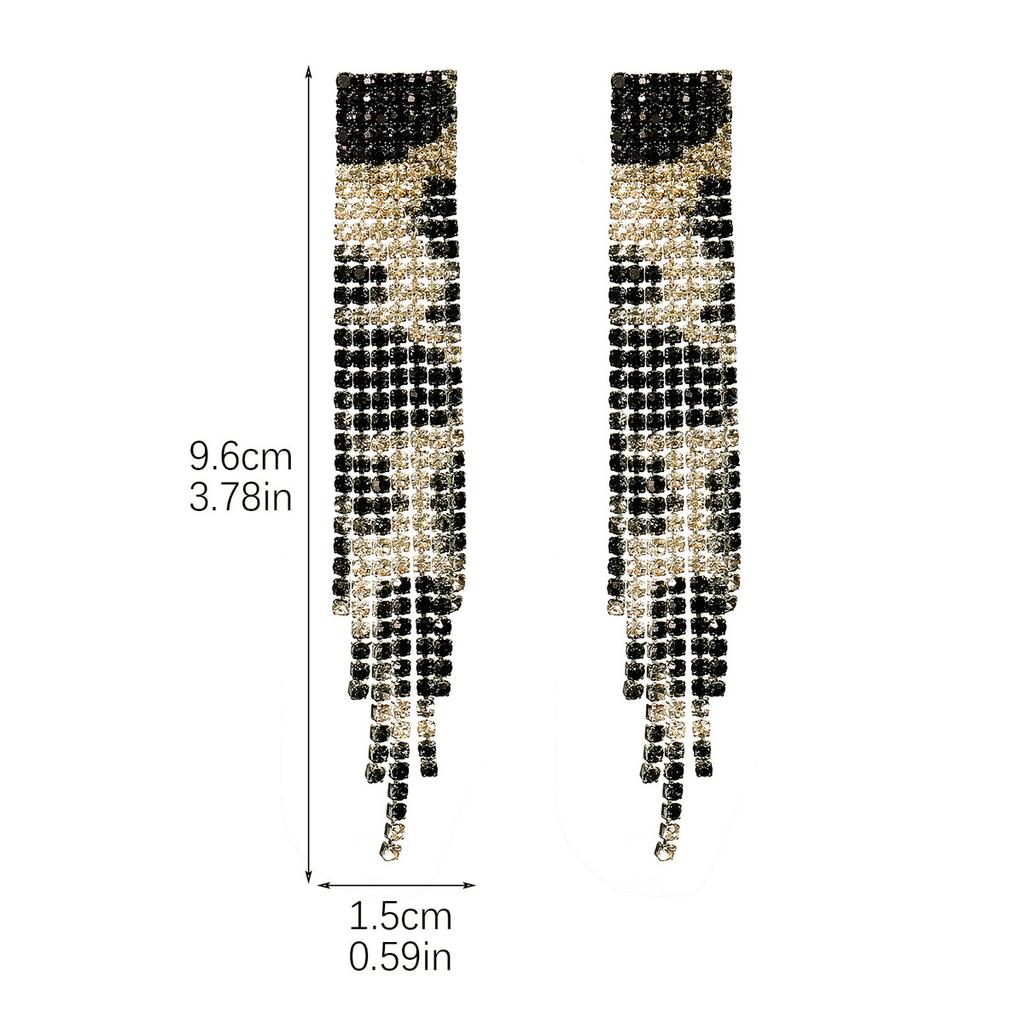 Europa und die Vereinigten Staaten Wind Retro langen Abschnitt Quaste Ohrringe weibliche Senior Sinn für Temperament Strass Ohrringe Leopard Ohrringe