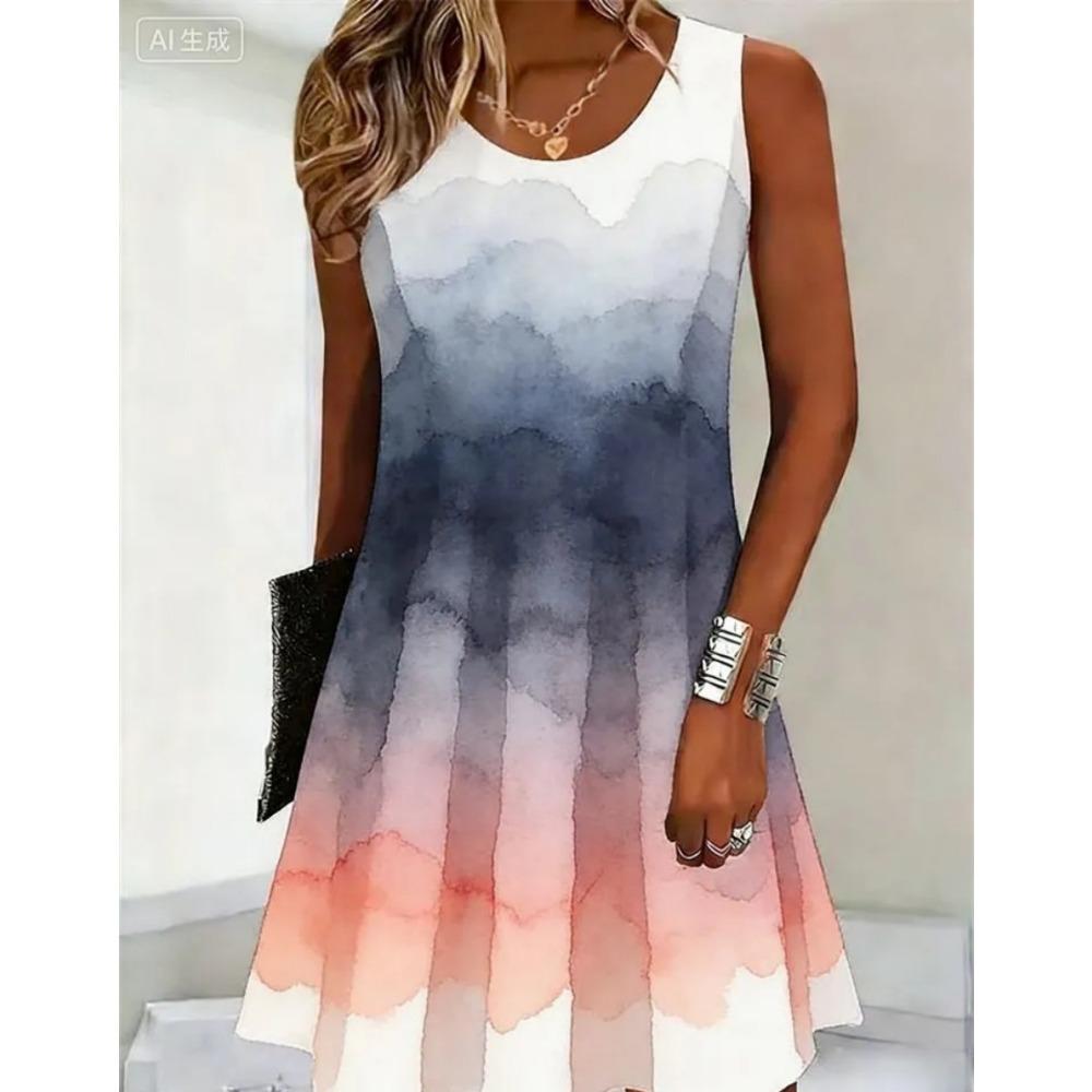 Summer Hawaii Scenery 3D Print Beach Dresses Women Loose Party Dress Sleeveless Sundress Casual Flower Tank Short Dresses 2025