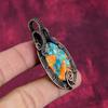 Spiny Oyster Copper Turquoise Pendant Copper Wire Wrapped Gemstone Jewelry