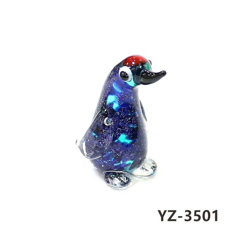 Colorful Cute Glass Duck Mini Figurine Craft Ornament Easter Animal Tiny Statues Home Table Micro Fairy Garden Decor Accessories