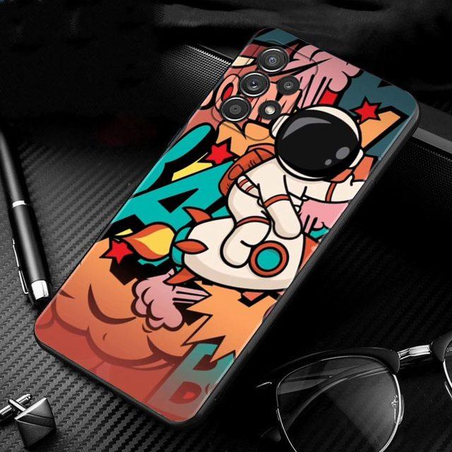Niedliche Cartoon-Astronauten-Hülle für Samsung Galaxy A51 A71 A01 A11 A21 A21s A31 A41 A72 A52 A42 A32 A22 A12 A02 A02s F42 Handyhülle
