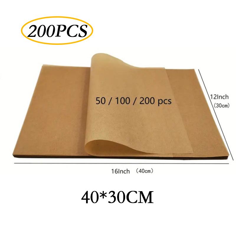200/100/50Pcs Baking Paper Non-stick Oil Proof Parchment Paper Oven Grilling Mat Paper Food Wrapping Paper Baking Tool