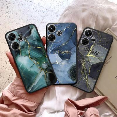 Custodia morbida in silicone con motivo in marmo per Samsung A55 A35 M35 S24 Ultra Xiaomi Redmi Note 13 Poco C65 iPhone 15 Cover protettiva antiurto per fotocamera