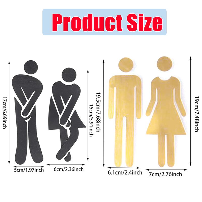 Removable 3D Toilet Entrance Sign Wall Stickers Funny Woman & Man WC Washroom Door Poster Mirror Surface Decal DIY Decor New