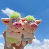 Entzückender Tier-Schlüsselanhänger Lustiges Grünes Haar Plüschtiere Böses Schwein Puppenanhänger Auto Rucksack Dekoration Weiches Stofftier Geschenk