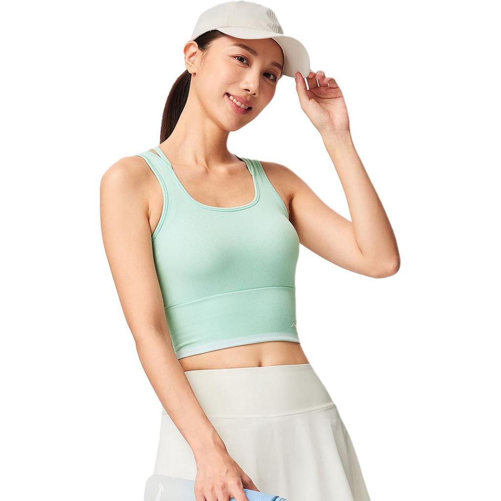 LiNing Fitness Series Brand Logo Stitching Top Sports Bra Women tops AUDW018-3