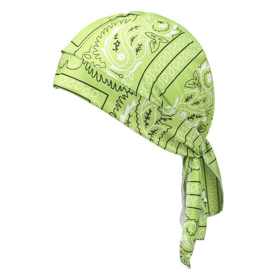 Chapéu Turban com Tiras Longas Ajustáveis Padrão Clássico de Castanha Tecido Macio Respirável Absorvente de Suor Chapéu Lenço de Cabeça