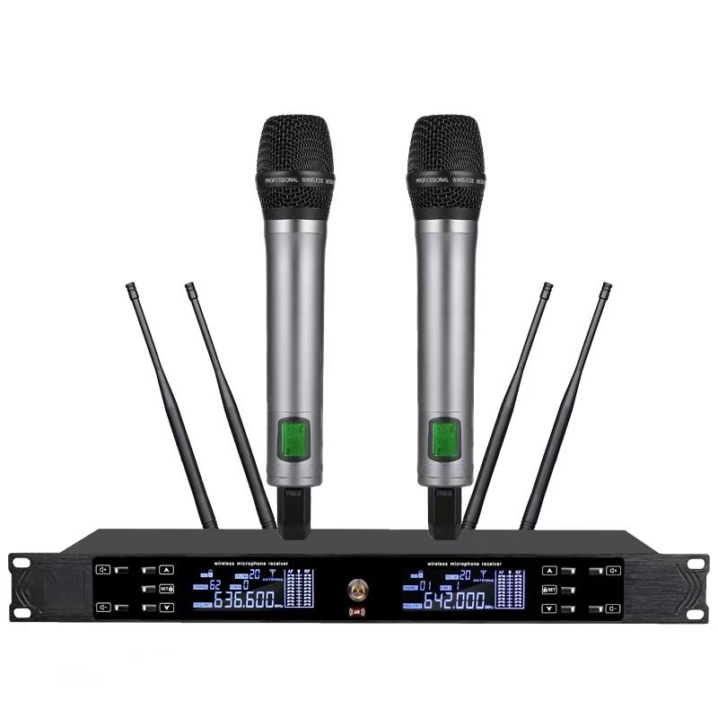 Wireless Professional Microphone Set with Anti-Howling for Karaoke, Meetings, and Performances