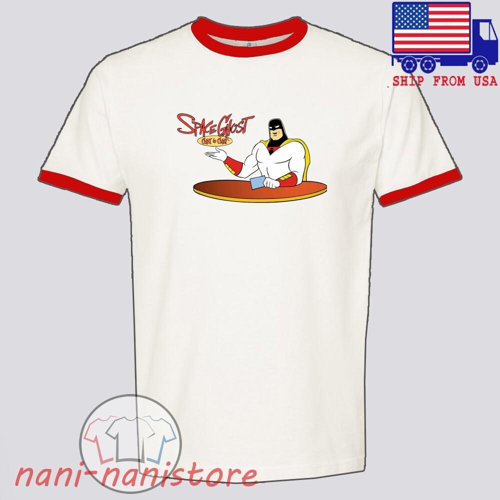Space Ghost Coast to Coast Men#039;s Ringer Red Size S3XL Unisex T-Shirt S