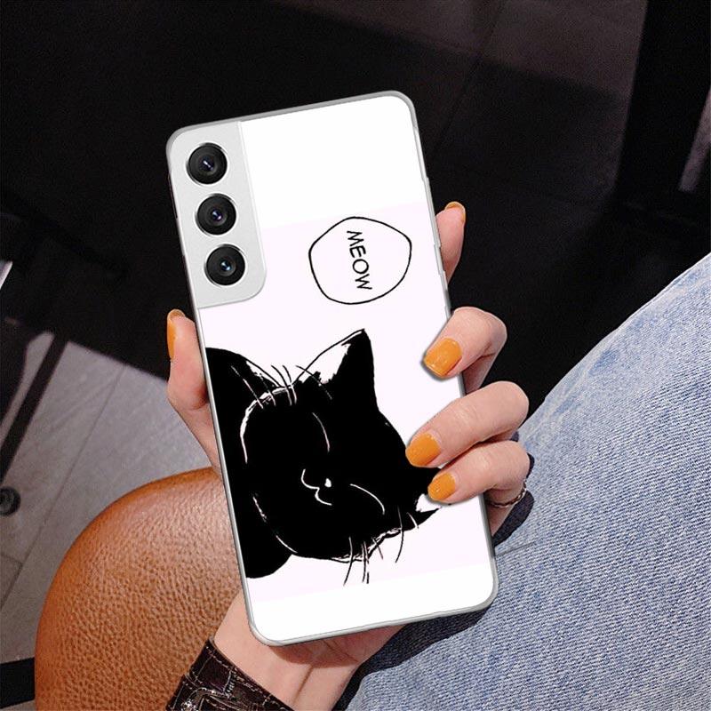 Cat Cute Kitten Cartoon Phone Case For Samsung Galaxy S24 S25 Edge S26 Ultra S23 S22 S21 Plus S20 FE + Personalized Print Cover