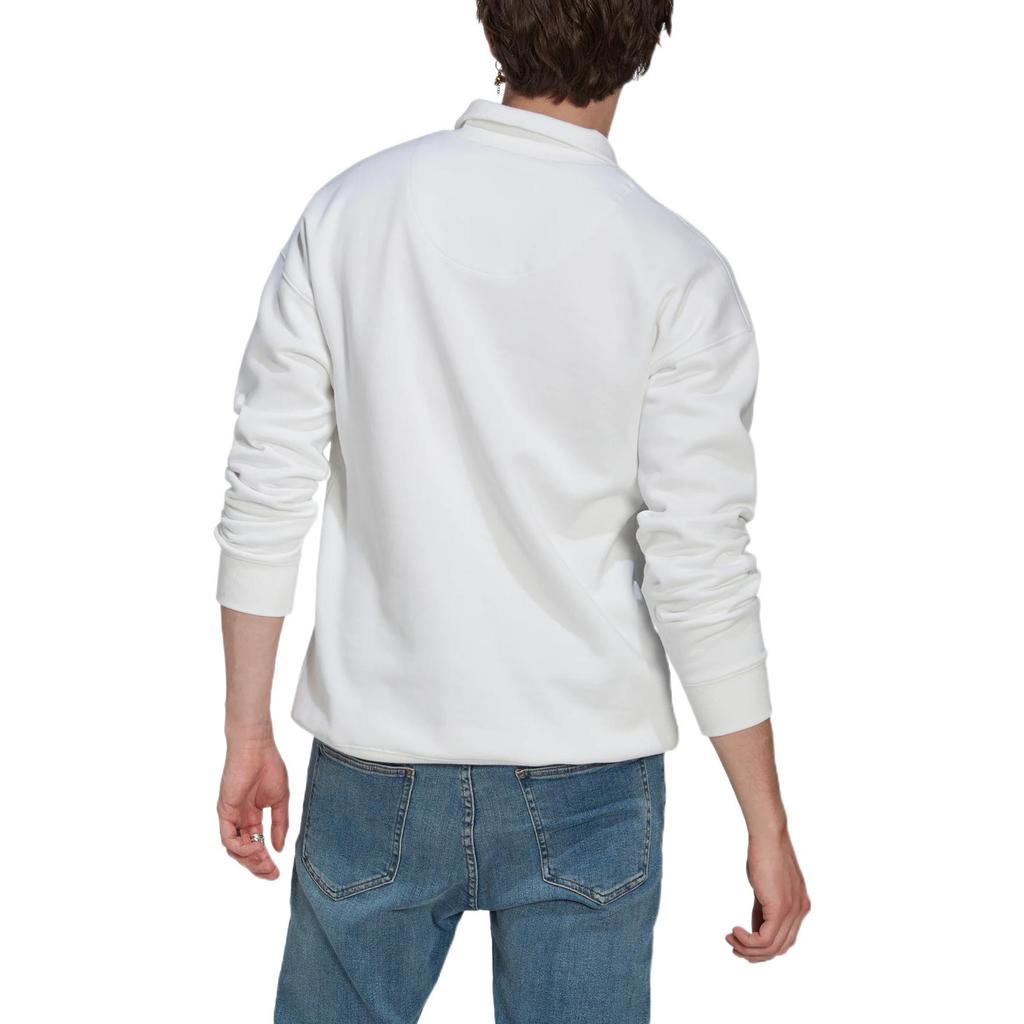 Adidas New Half-Zip Stand Collar Long Sleeve Sweatshirt With Small Logo Patch Men Tops White HG2074