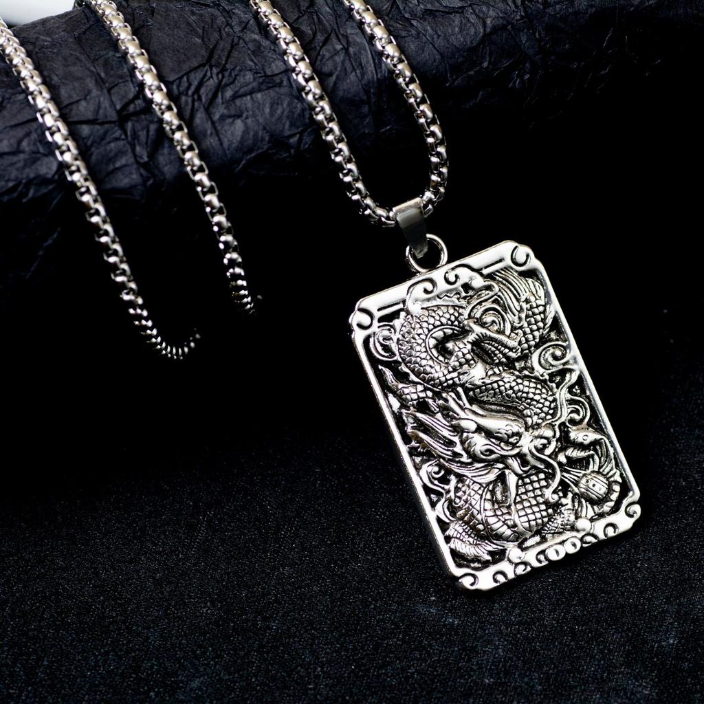 Year Of The Dragon Necklace Jewelry, Dragon Jun Brand, Men'S Sweater Chain Hip Hop Trend Necklace Chinese Style Necklace