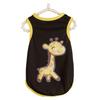 Pet clothes: dog and cat vest, light, breathable, comfortable, black stitching, yellow, clothes with giraffe print, simple, gene