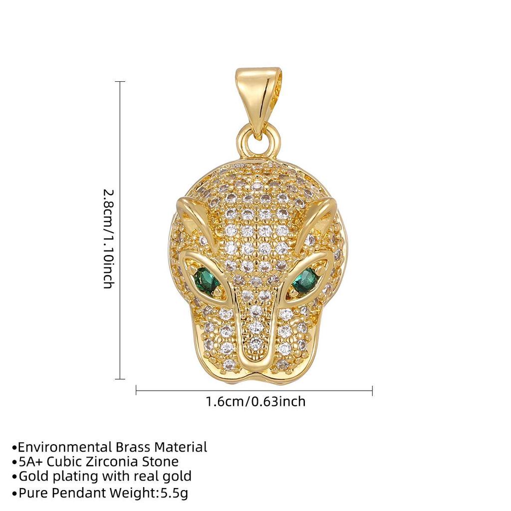 Luxury Real Gold Plated Leopard Eagle Hip Hop Pendant Necklace