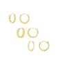 Elegant European & American Style Diamond-Set Ear Cuffs & Hoops: 3-Piece Women's Fashion Set