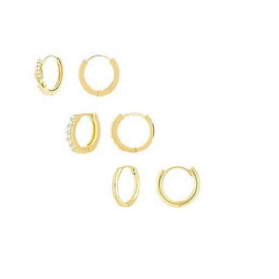 Elegant European & American Style Diamond-Set Ear Cuffs & Hoops: 3-Piece Women's Fashion Set