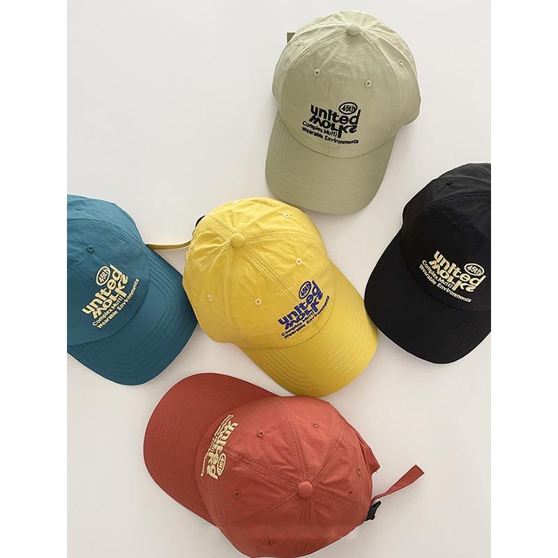 Spring and summer quick-drying baseball cap female soft top street trendy brand embroidered couple sun hat showing face small cap