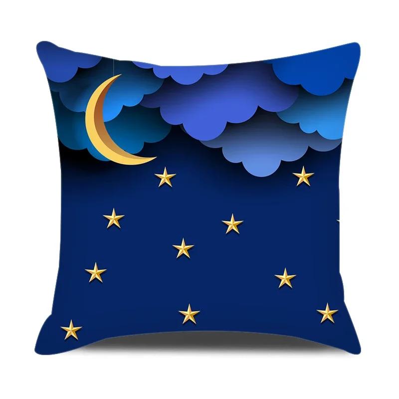 Beautiful Night Sky Printed Throw Pillow Cover With Short Plush Print Living Room Sofa Decoration Cushion Cover Pillow Covers