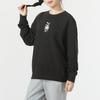 PUMA Women's Black Solid Color Embroidered Crew Neck Long Sleeve Sweatshirt