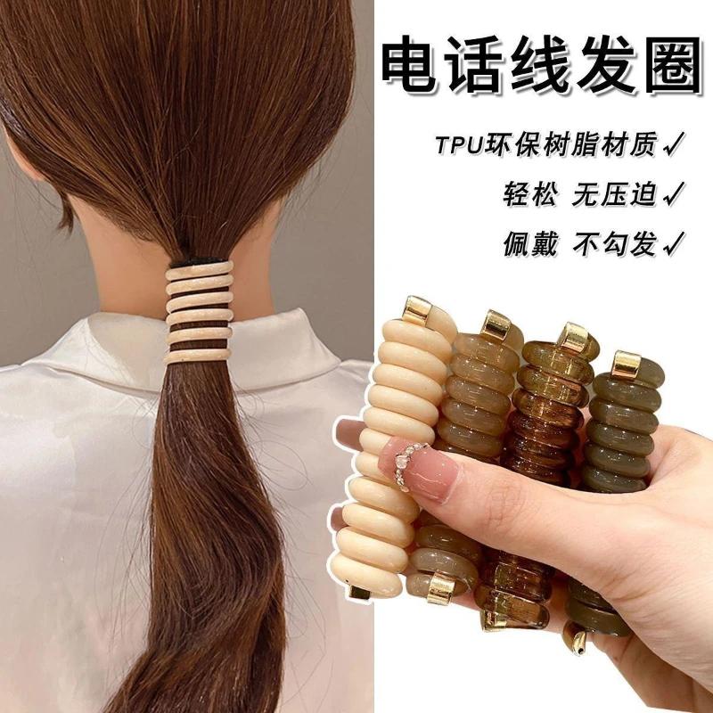 Nouveaux Chouchous Élastiques pour Queue de Cheval Liens à Cheveux en Caoutchouc Lot Chouchous Fil Téléphonique Accessoires pour Cheveux Mode Bandeaux pour Cheveux Femmes Coiffure