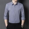 Men's Business Shirt Large Size Solid Color Overalls Long Sleeve Shirt