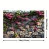 1pc, 2Dflat, Lush Garden Stone Wall and Floral Photography Backdrop, Suitable for Spring/Summer Themed Decorations, Wsj