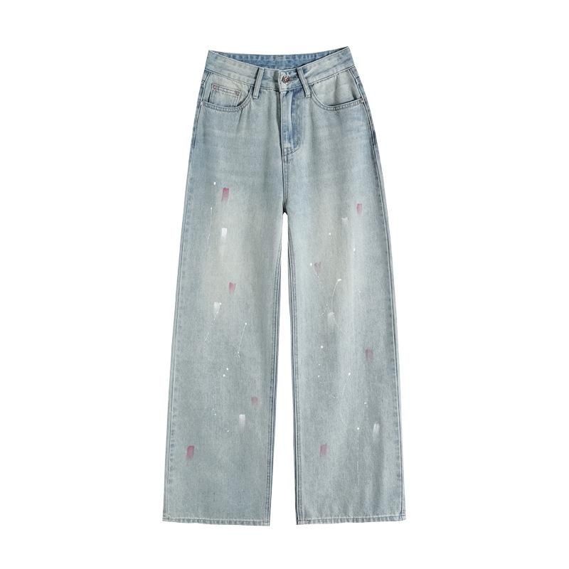 

Джинсы широкие для женщин на осень и зиму, плюс бархатные утепленные, с высокой посадкой, в стиле ретро, литературные, моп-версия, зауженные, прямые брюки XXL