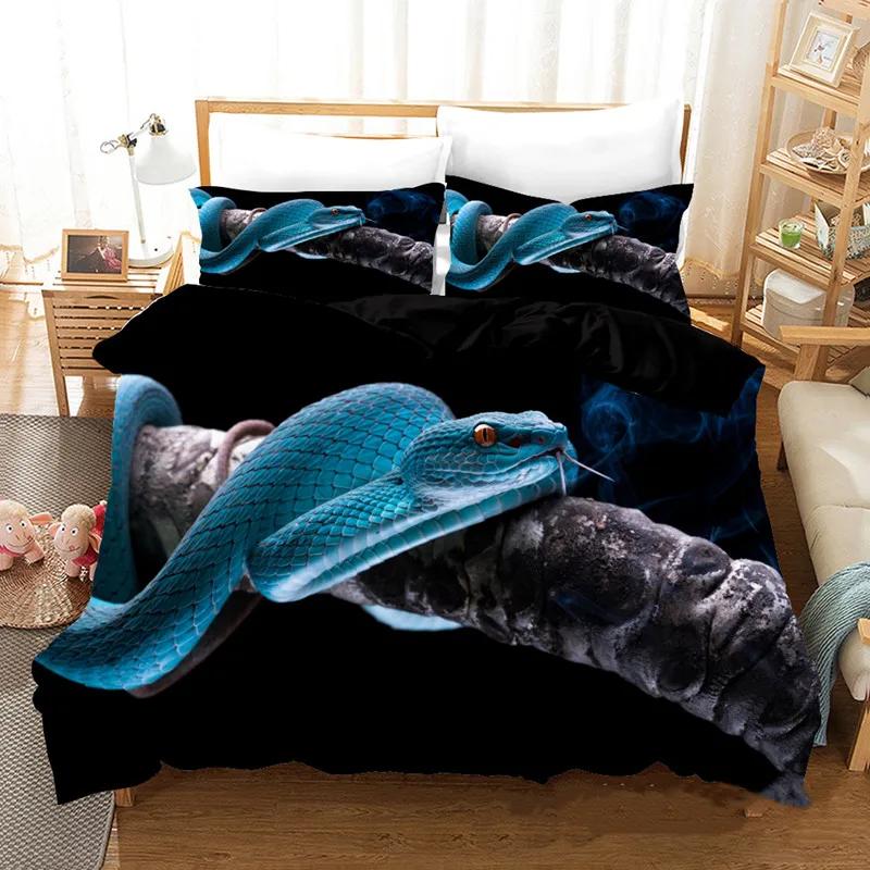 Comforter Snake Bedding Set Reptile Wild Animal Comforter Queen Size For Kids Adults Bedroom Room Decor