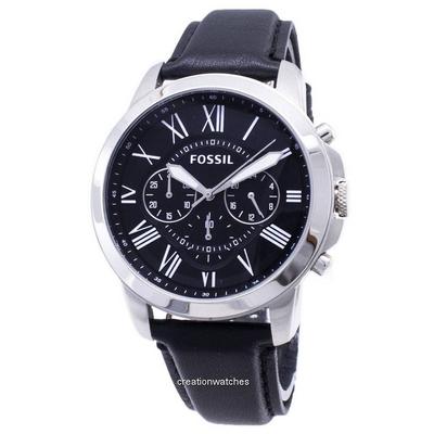 Grant Chronograph Black Leather Strap FS4812 Mens Watch