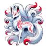 EARLFAMILY 13cm Cartoon Japanese Fox Car Sticker Fuel Tank Hat Motorcycle Helmet Accessories Sticker (white)