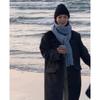 New Christmas red scarf women's winter warmth thickened imitation cashmere solid color knitted fringed scarf shawl student