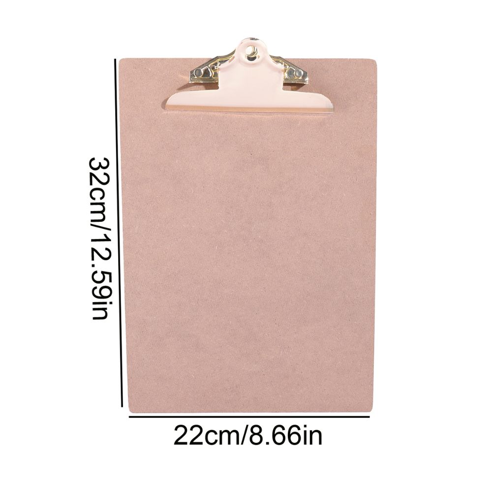 Golden Metal Clip Wood Clipboard 3 Sizes Notes Ticket Holder Wood Color Folder Office School