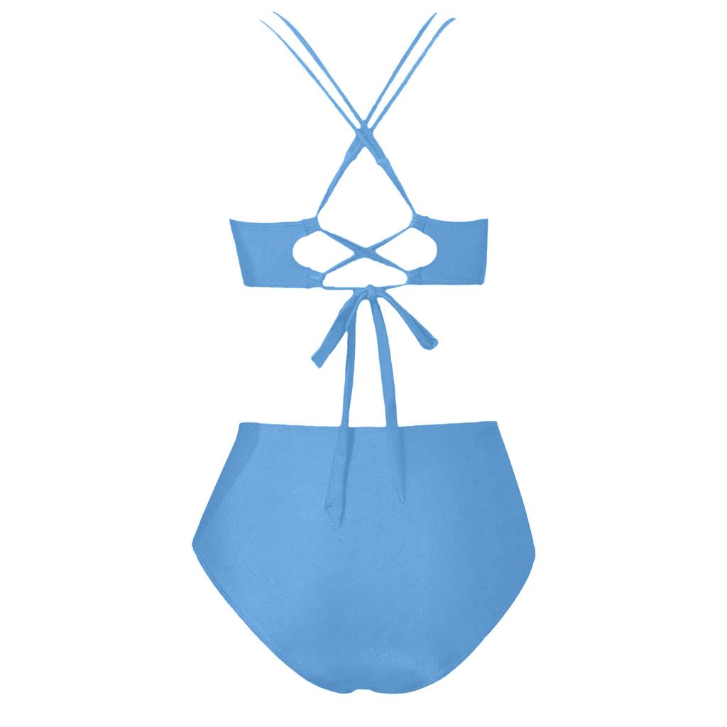 Women's Slimming Two-Piece Swimsuit Ruched Tummy  Bathing Suit  Swimwear