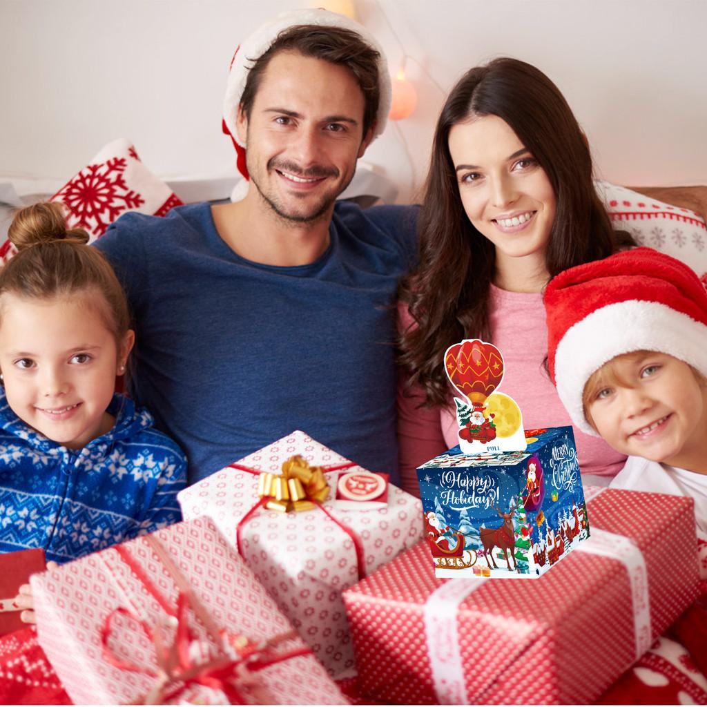 Deep Christmas Blue Theme Pattern Gift Box Holiday Decoration Atmosphere Prop