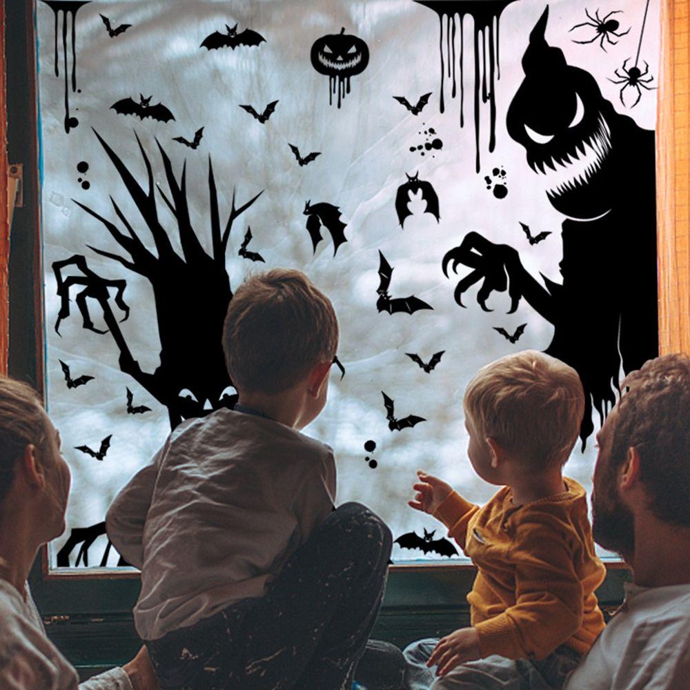 Self-Adhesive Witch Wallpaper Party Decor Halloween Decor Glass Sticker Window Sticker