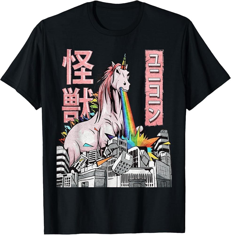 Kaiju Unicorn Japanese Monster Unicorn Anime Merch Manga TShirt Unisex T-Shirt L